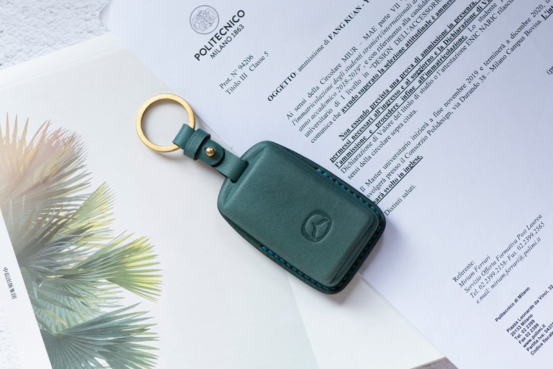 MAZDA马自达汽车植鞣真皮全包式钥匙套/CX5/CX30/Mazda/无按键款 - 钥匙链/钥匙包 - 真皮 