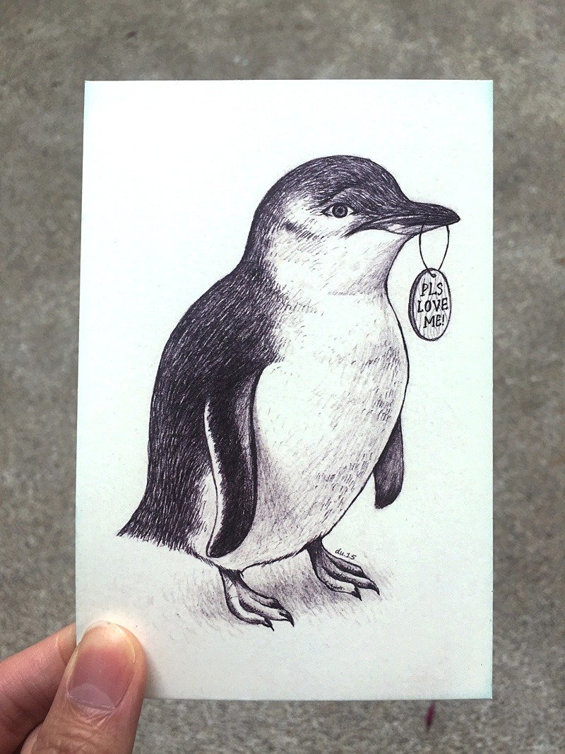 插画明信片 / Pls Love Me! - 卡片/明信片 - 纸 白色