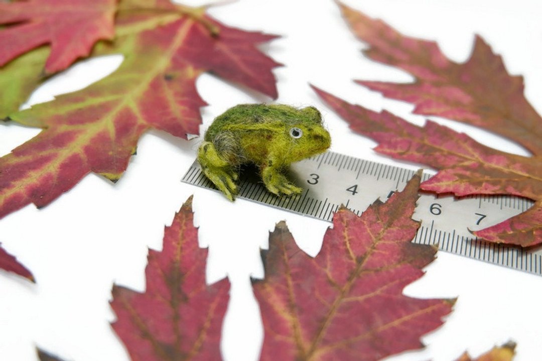 Frog, little green toad, made to order. - 玩偶/公仔 - 羊毛 绿色