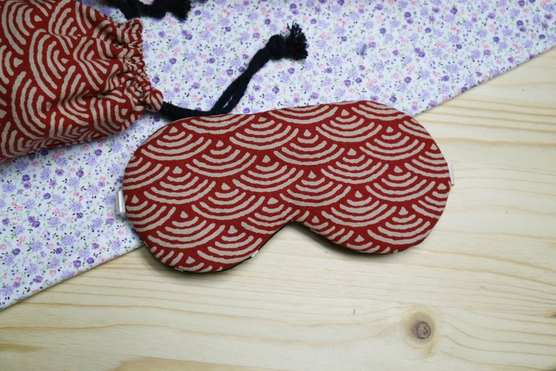 回音 可调式睡眠眼罩 sleep mask *SK* - 眼罩 - 棉．麻 红色
