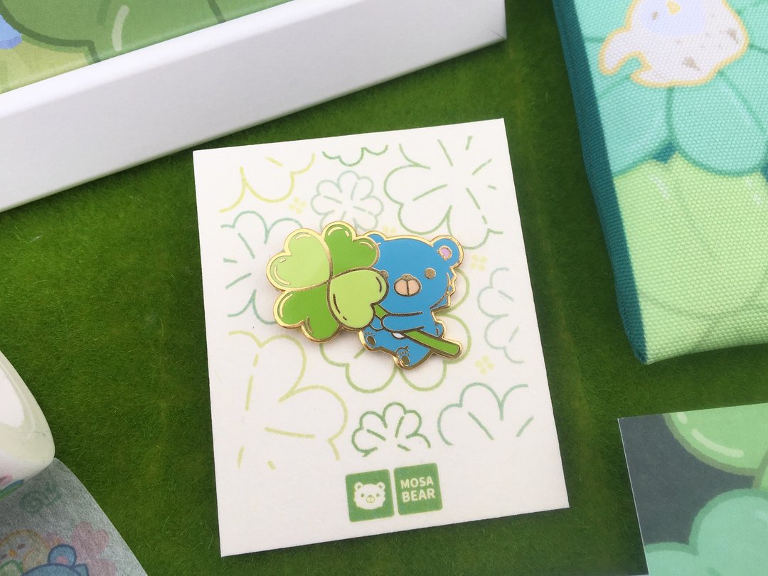 -Mosabear-金属徽章-幸运草系列 - 徽章/别针 - 其他金属 绿色