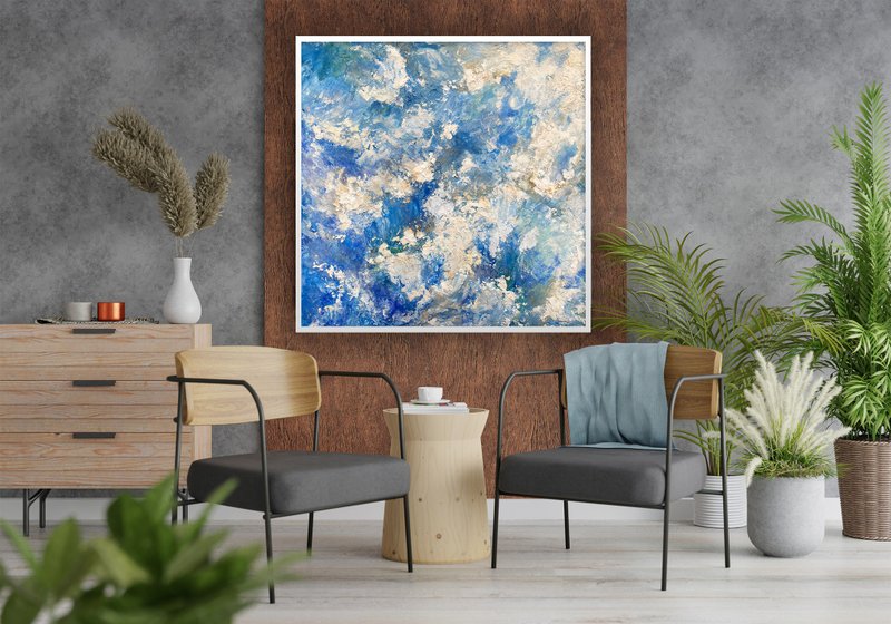 心之海 系列 / 90*90 cm / 画作 / 玄关挂画 / 居家布置 / 抽象 - 海报/装饰画/版画 - 其他材质 