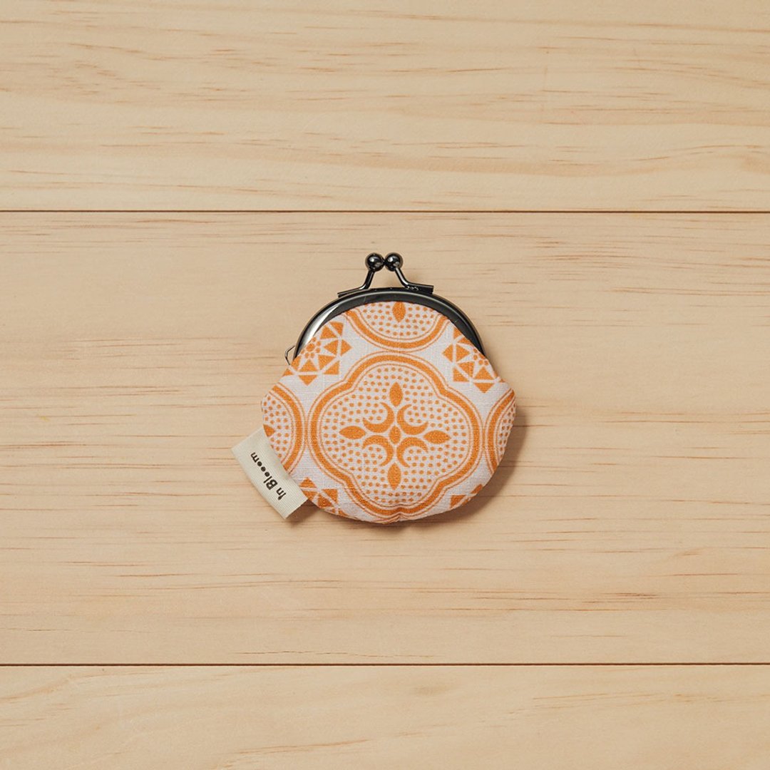 和风零钱小口金包/玻璃海棠/果实粉红 - 零钱包 - 棉 粉红色