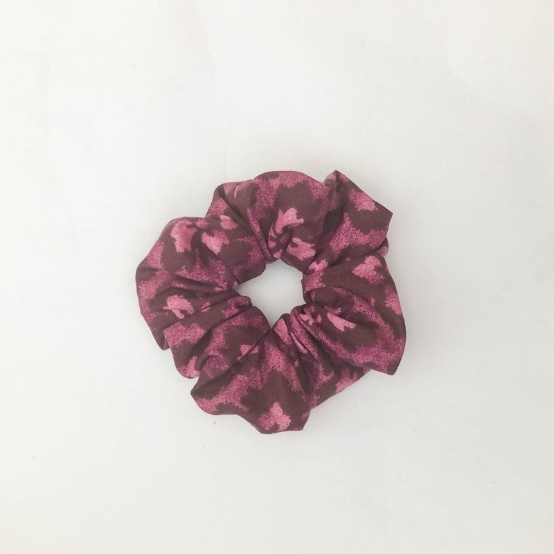 发圈-枣红粉花 - 发饰 - 棉．麻 紫色