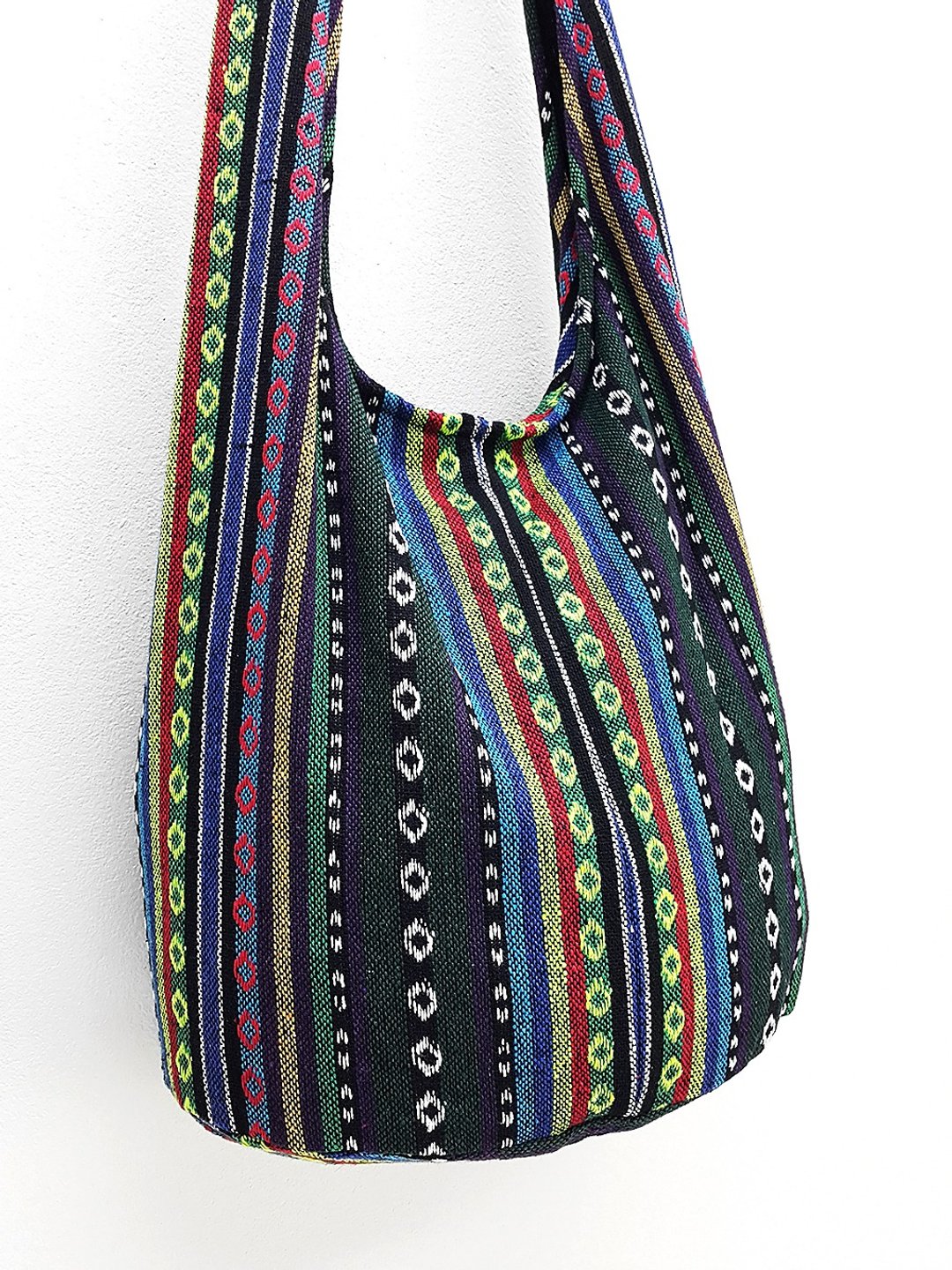 Woven Cotton Bag Boho bag Shoulder bag Crossbody bag Long Strap multi color CWB - 其他 - 棉 蓝色