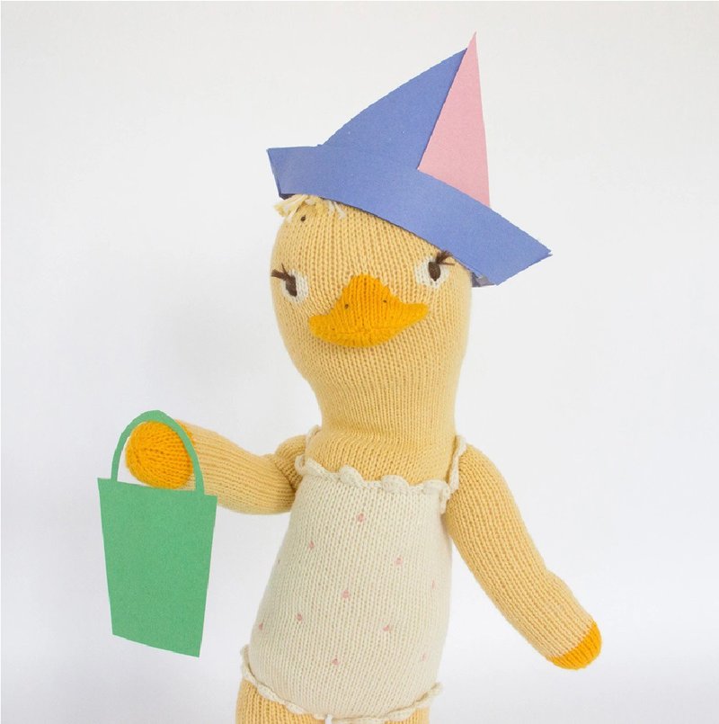 美国 Blabla Kids | 纯棉针织娃娃(大只)- 露西尔小鸭 1-04-097 - 玩具/玩偶 - 棉．麻 黄色