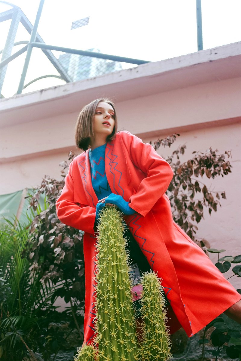 ZIZTAR 日落沙丘外套 - 女装休闲/机能外套 - 聚酯纤维 橘色