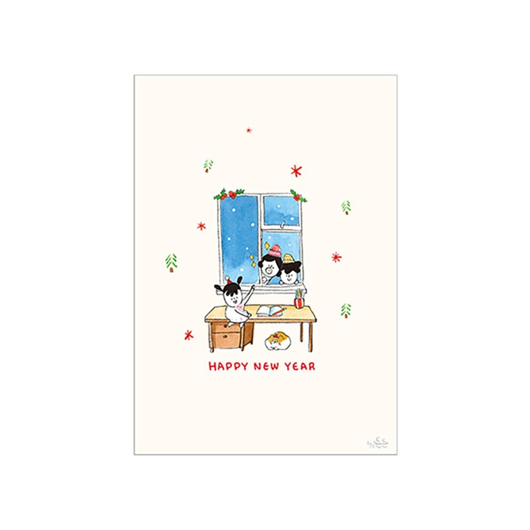 Hello DunDun 啰登登系列  耶诞明信片08. - 卡片/明信片 - 纸 白色