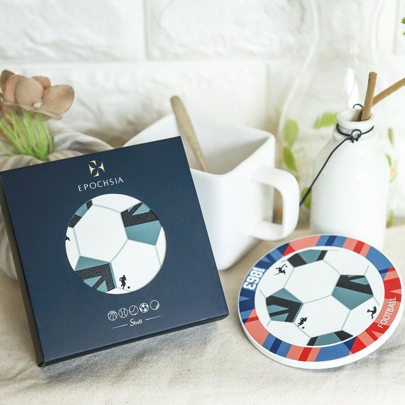 【EPOCHSIA 夏潮】陶瓷运动吸水杯垫- 足球 - 杯垫 - 陶 多色