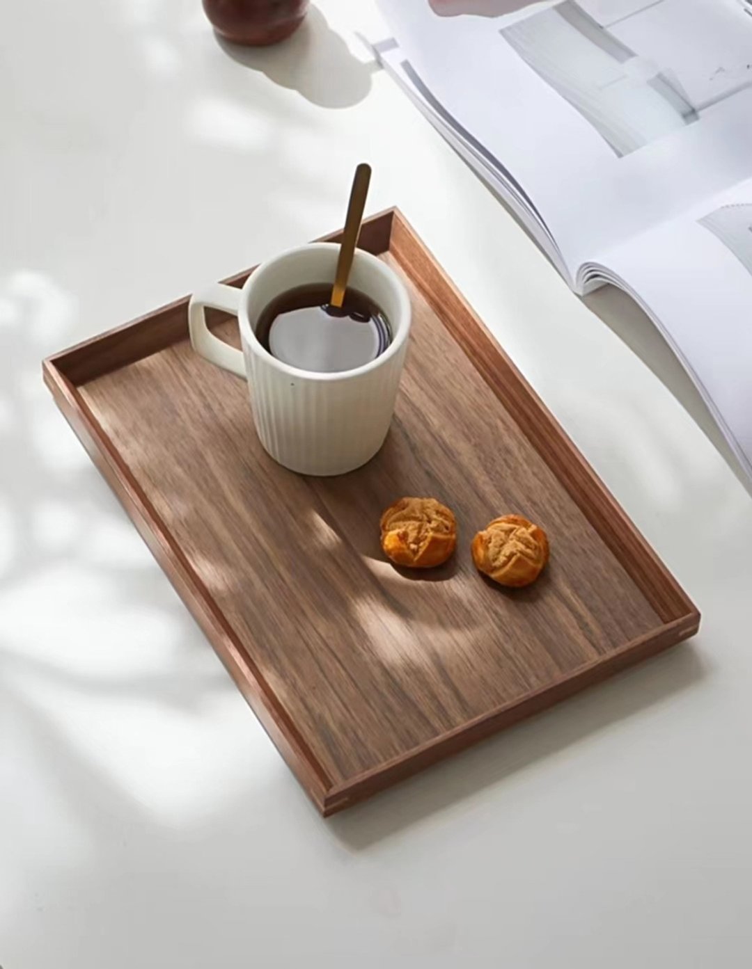 茶盘 托盘 食品收纳 胡桃木 - 收纳用品 - 木头 