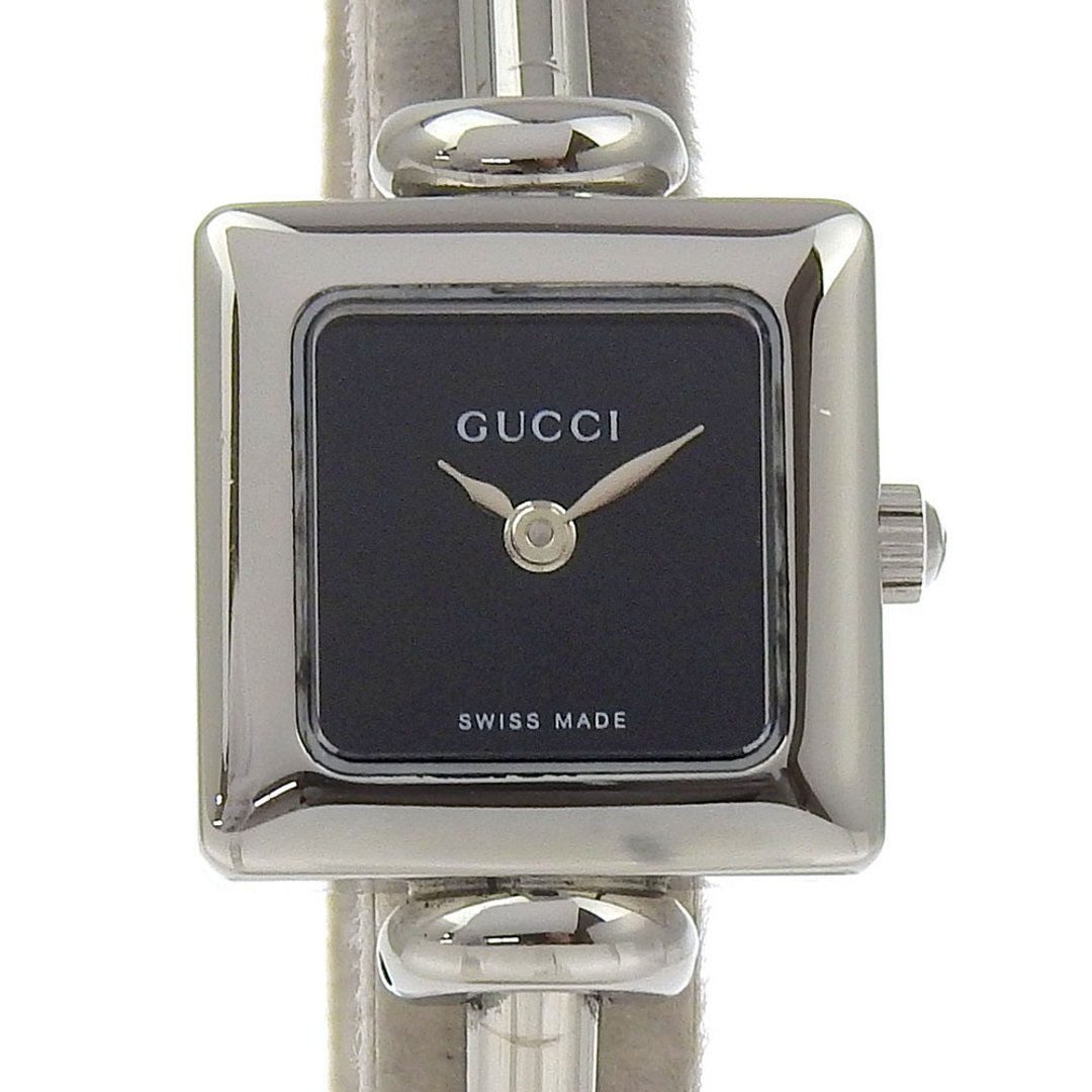 【日本直送】Gucci GUCCI 手镯腕表 1900L 不锈钢 石英 指针式显示 黑色表盘 女仕【二手】 - 女表 - 不锈钢 银色