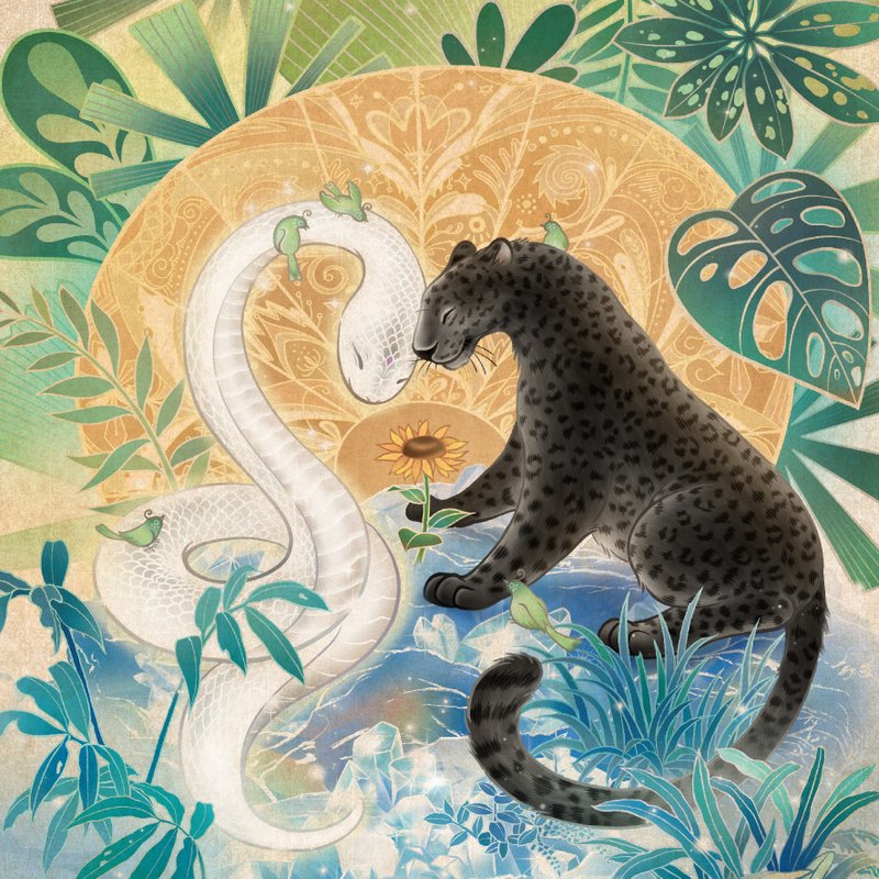 【 舍蛇 】野阅系列明信片-水晶/黑豹/白蛇 - 卡片/明信片 - 纸 多色