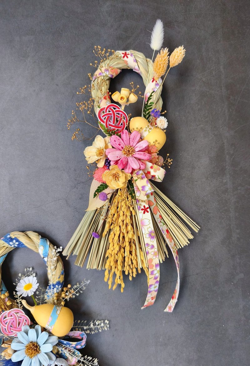 新春祈福注连绳葫芦水引平梅永生花注开幕志庆新居落成春节挂 - 墙贴/壁贴 - 植物．花 橘色