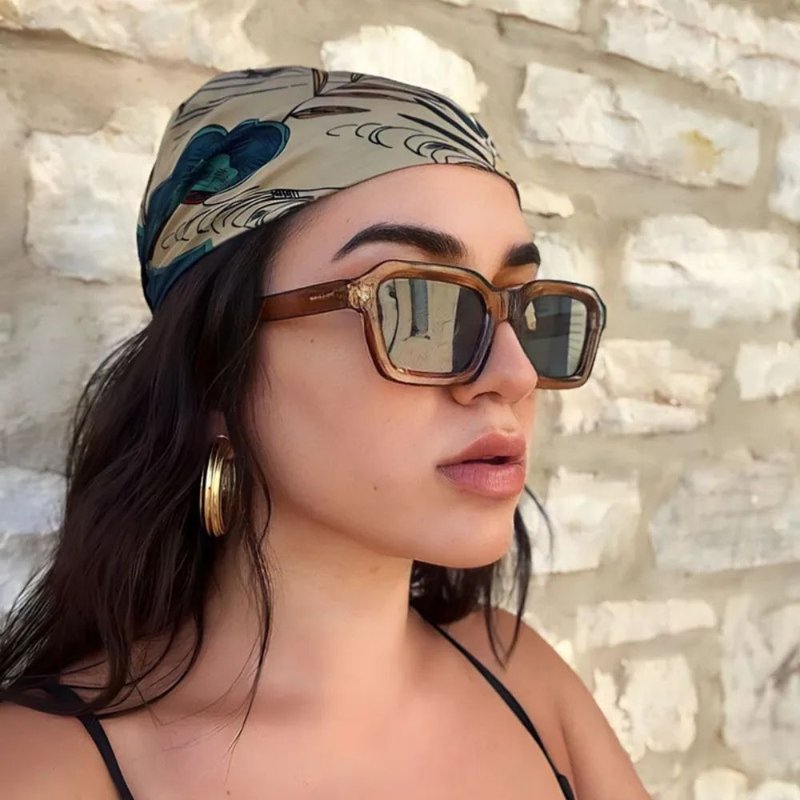 MELLER | NAYAH 法式复古粗框墨镜 - 透明芥末 - 墨镜 - 其他材质 