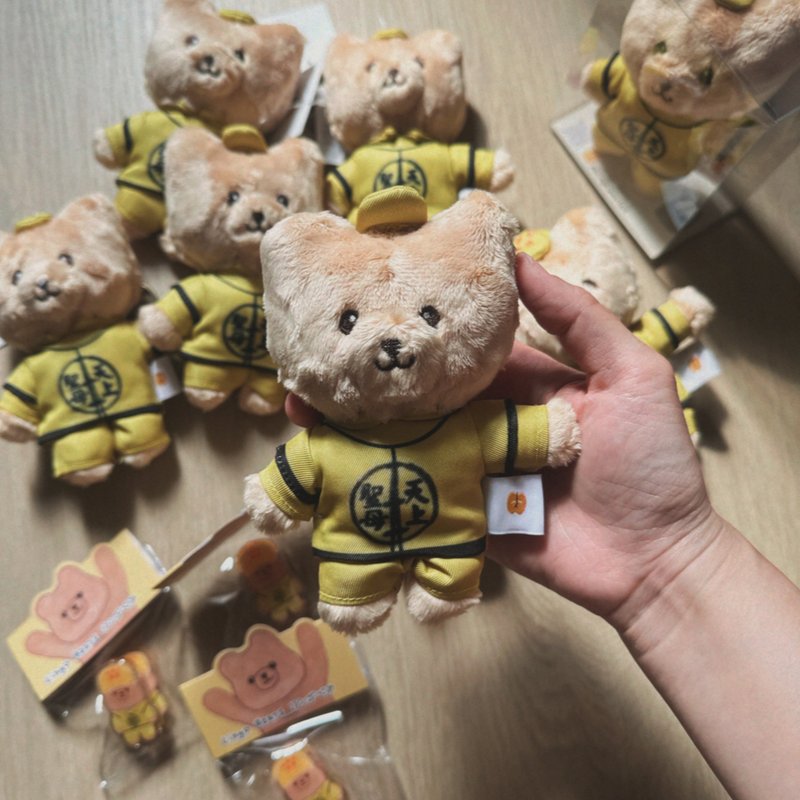 现货 白沙屯妈祖小熊玩偶钥匙圈 拱天宫合法授权 - 钥匙链/钥匙包 - 棉．麻 黄色