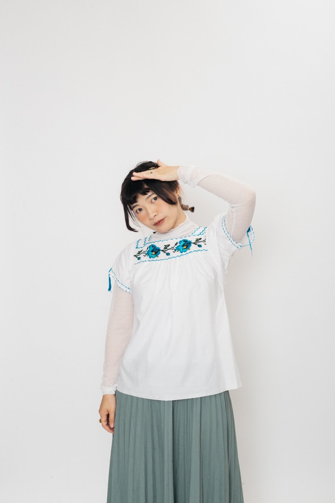墨西哥十字绣上衣.Mexican Blouse【初恋贩卖所】Vintage.A1086 - 女装上衣 - 棉 