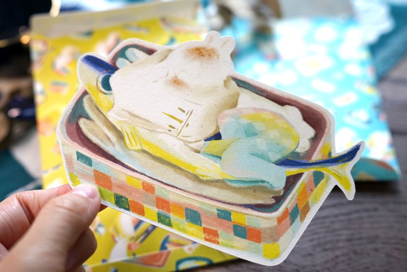 麻糬兔子罐罐 || 明信片套组 - 卡片/明信片 - 纸 