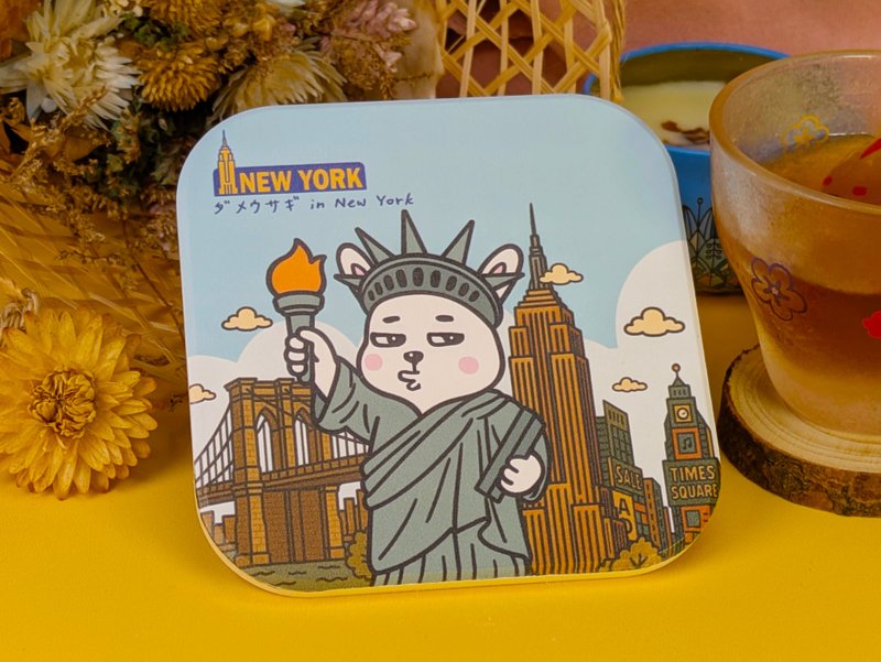 陶瓷杯垫【废兔 in New York】 - 杯垫 - 陶 