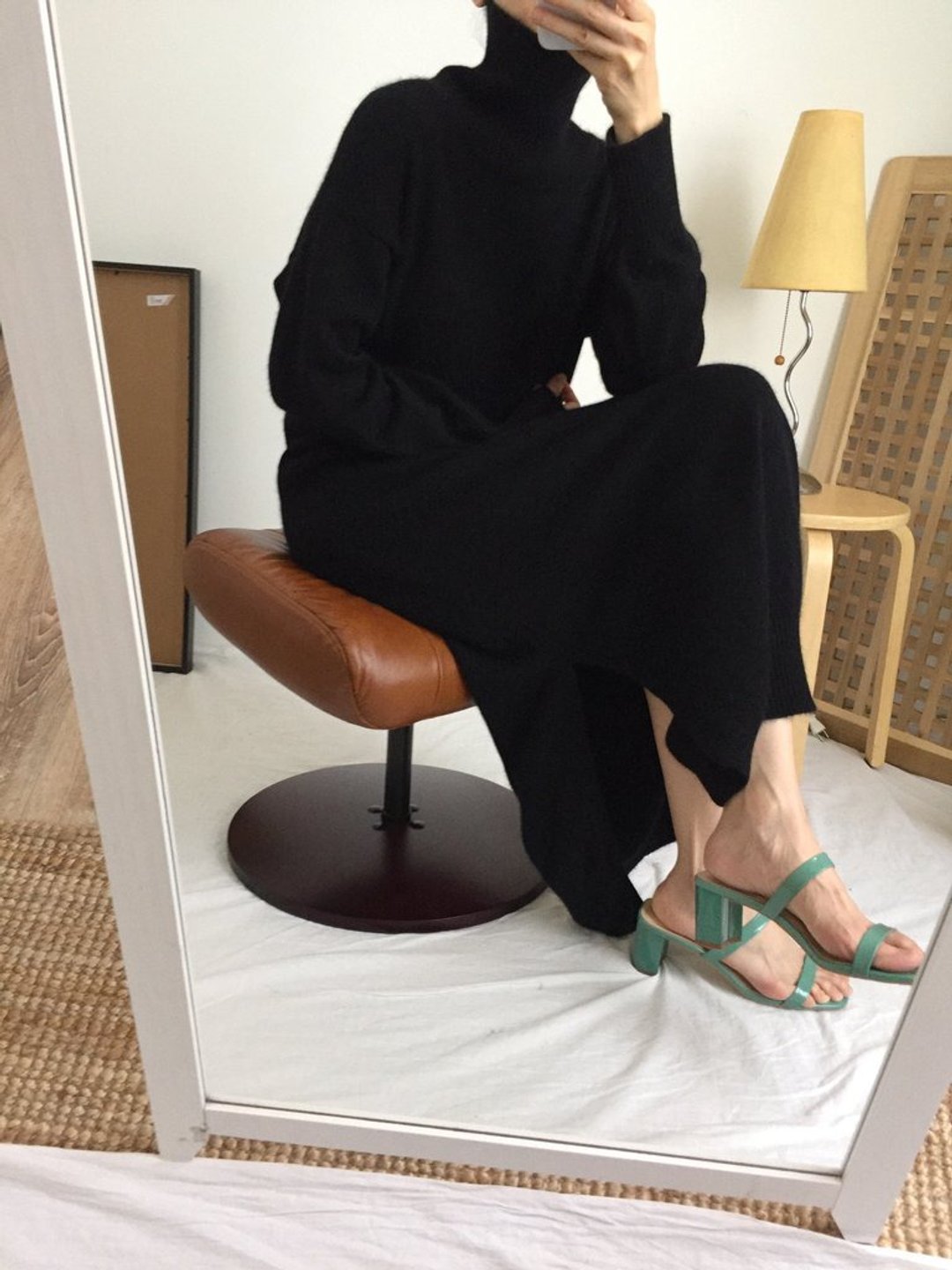 【下单订制】Claudette Dress 极长立领黑色山羊绒洋装 多色 可订 - 洋装/连衣裙 - 羊毛 
