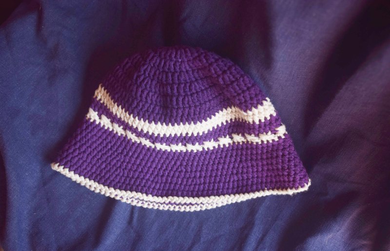 手工编织毛帽 • 紫杜鹃 |手作|毛线|钩针| 其他尺寸可订制 - 帽子 - 其他材质 紫色