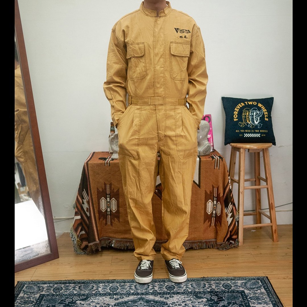 TOYOTA 芥末黄 连身工作服 汽修 古着 二手 - 男士长裤 - 棉 黄色
