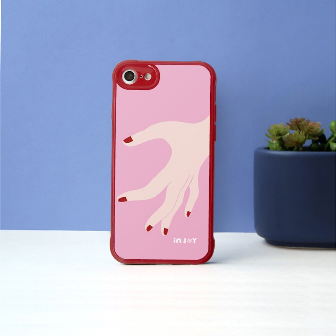 iPhoneX/XR/max/11pro/11max/SE3爱的分不开粉色耐撞击边框手机壳 - 手机壳/手机套 - 塑料 粉红色