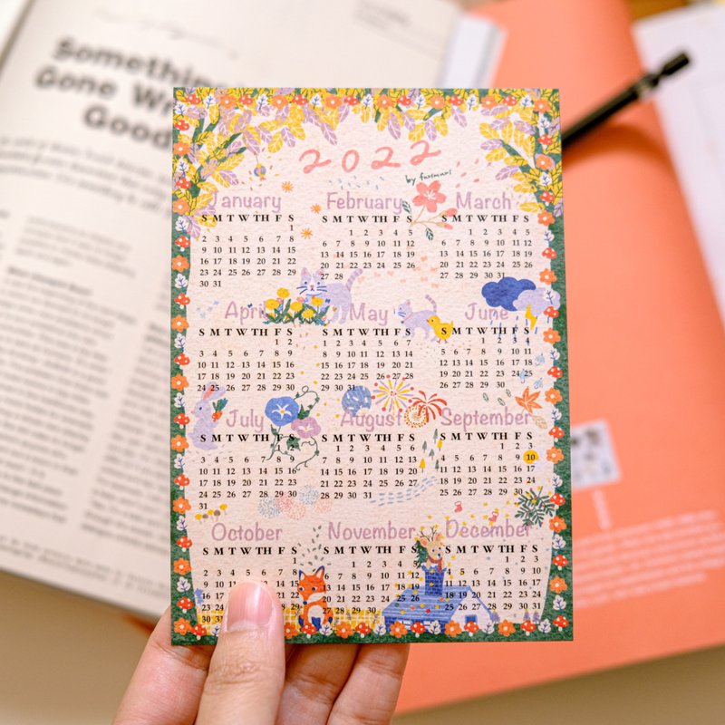 明信片 新年快乐  2022年历卡片 期待再相会的日子 - 卡片/明信片 - 纸 