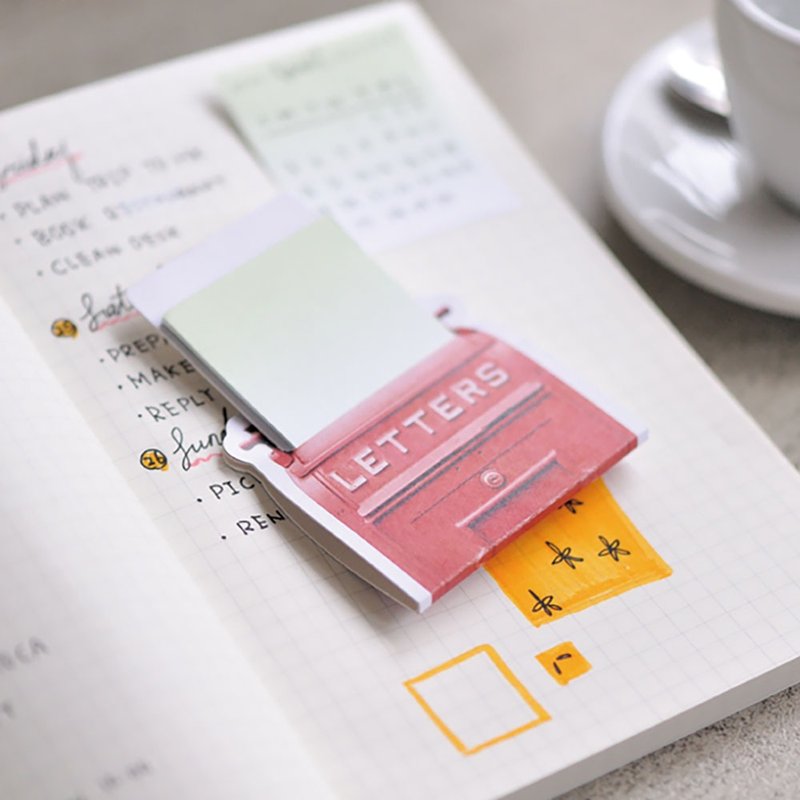 【复古邮箱便利贴】| 造型便利贴 趣味 Memo | - 便条纸/标签贴 - 纸 红色