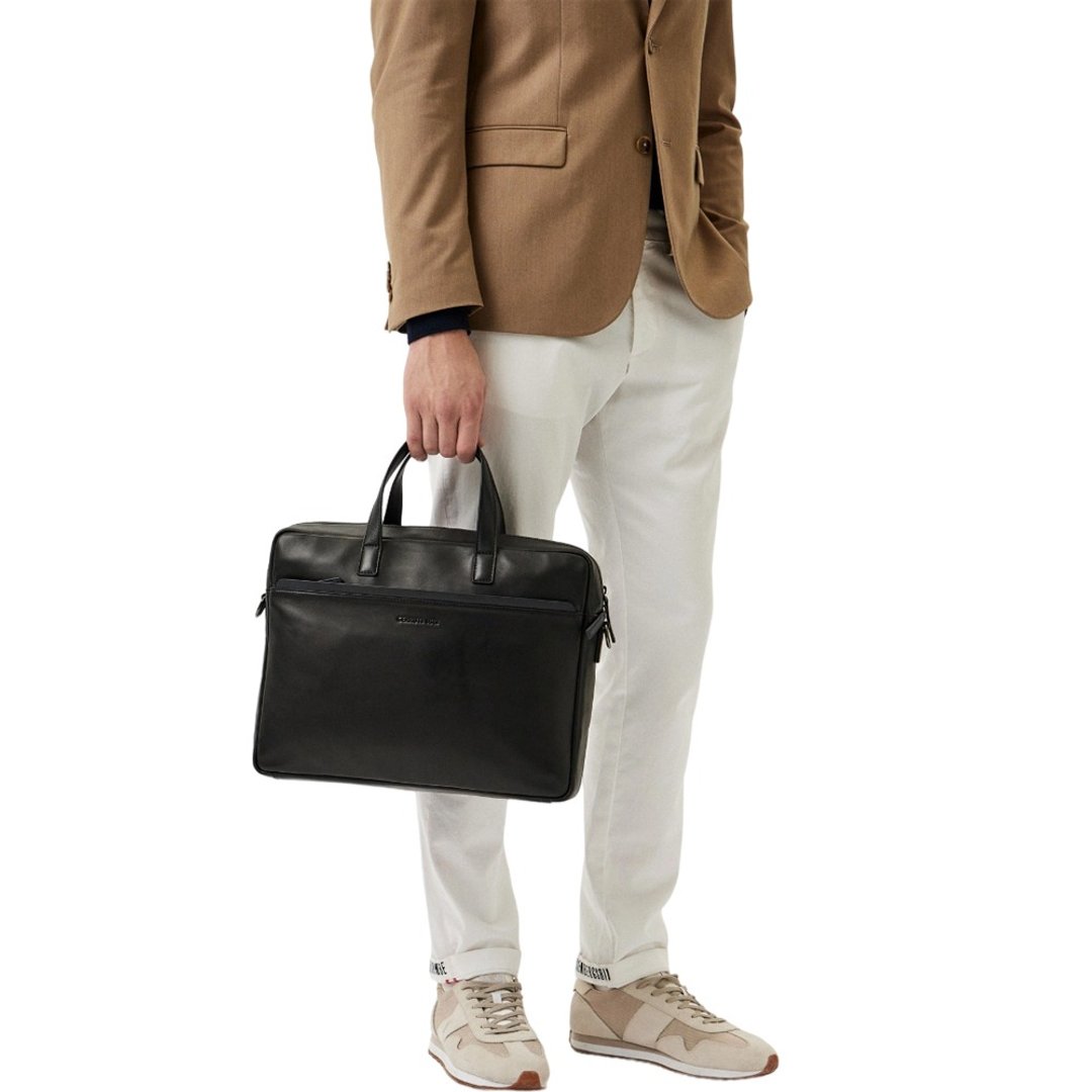 CERRUTI 1881 限量2折 意大利顶级小牛皮公文包 全新专柜展示品 - 公文包/医生包 - 真皮 黑色