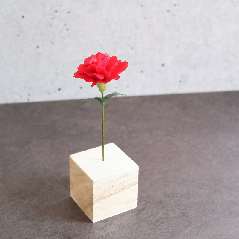 母亲节礼物 康乃馨和花痴和纸人造花 和纸内饰 - 摆饰 - 纸 红色