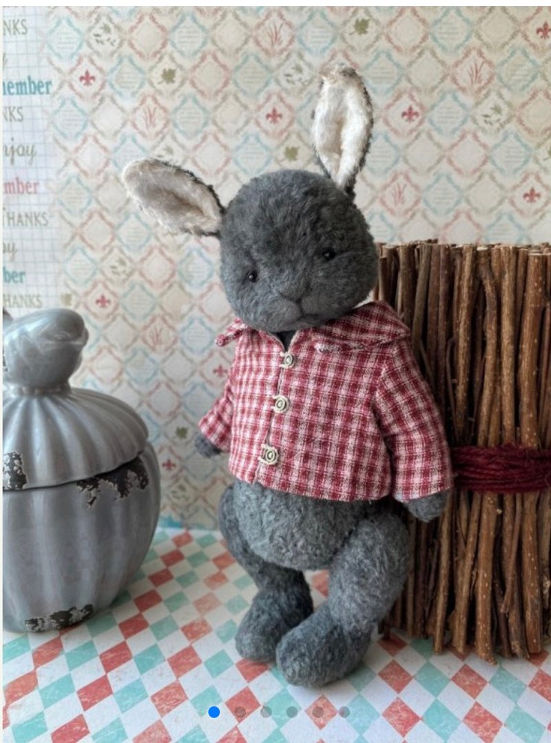 Easter rabbit, bunny toys, cute bunny, OOAK, collectible toys - 玩偶/公仔 - 其他材质 黑色