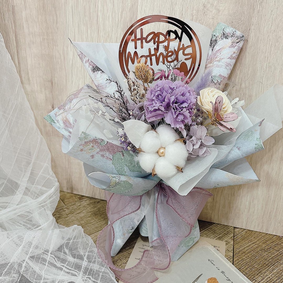 【母亲节花束】永生花束/生日花束/母亲节花束/毕业花束 丁香紫 - 干燥花/捧花 - 植物．花 紫色