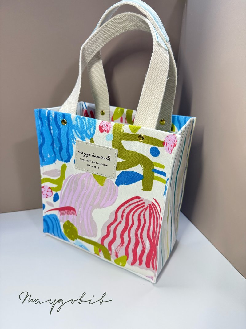 Maygo.bib.立体双格餐袋、双杯饮料提袋 - 手提包/手提袋 - 棉．麻 多色