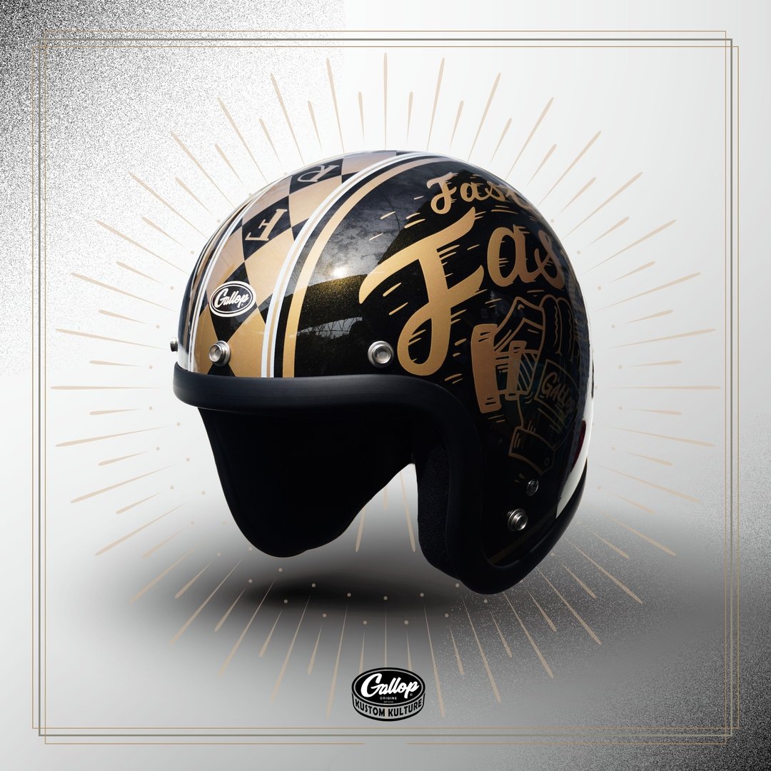 GALLOP Freedom Racer HELMET 自由赛车手 3/4 半罩安全帽 乌金黑 - 安全帽 - 其他材质 