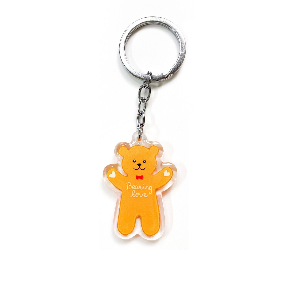 Ginger Bear 压克力吊饰，可爱的幸运符 - 钥匙链/钥匙包 - 压克力 