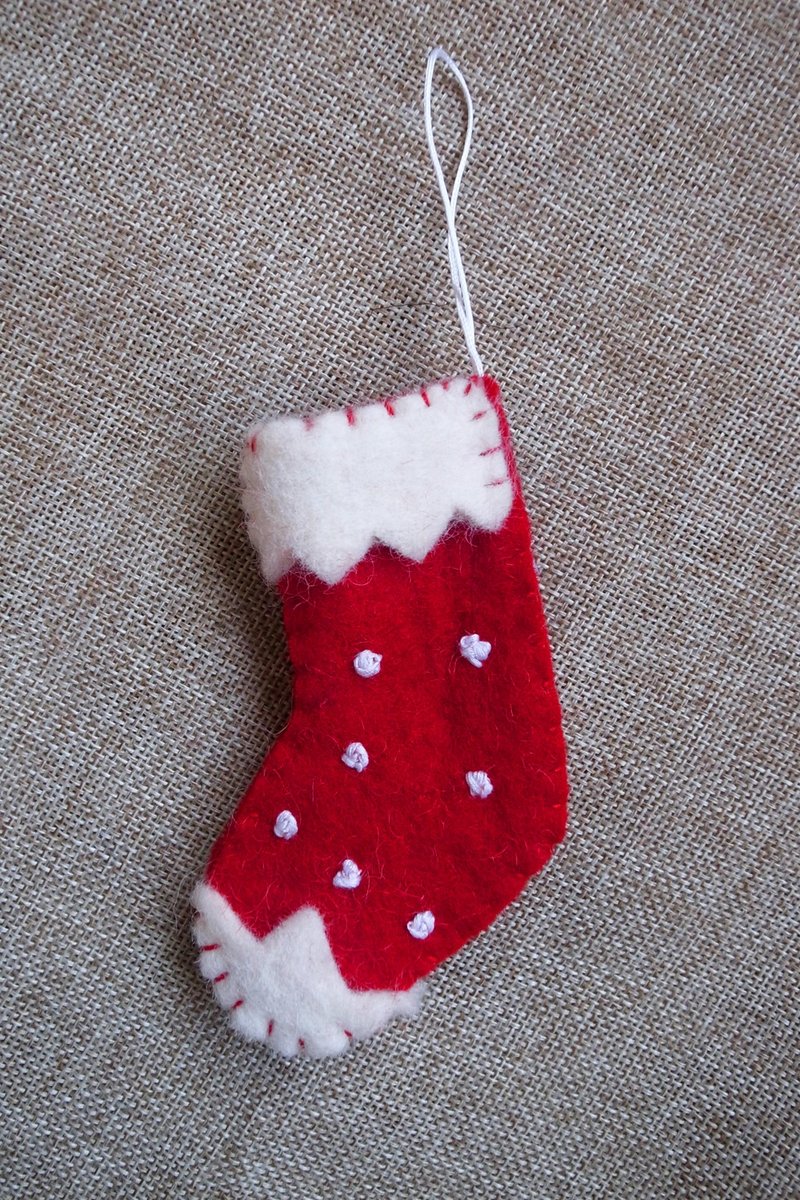 圣诞节 羊毛毡 手工 圣诞树 装饰 挂饰 圣诞袜 - 其他 - 羊毛 红色
