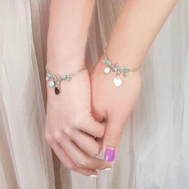 圣诞礼物闺蜜手链_不锈钢天河石Heart by Heart - 手链/手环 - 宝石 