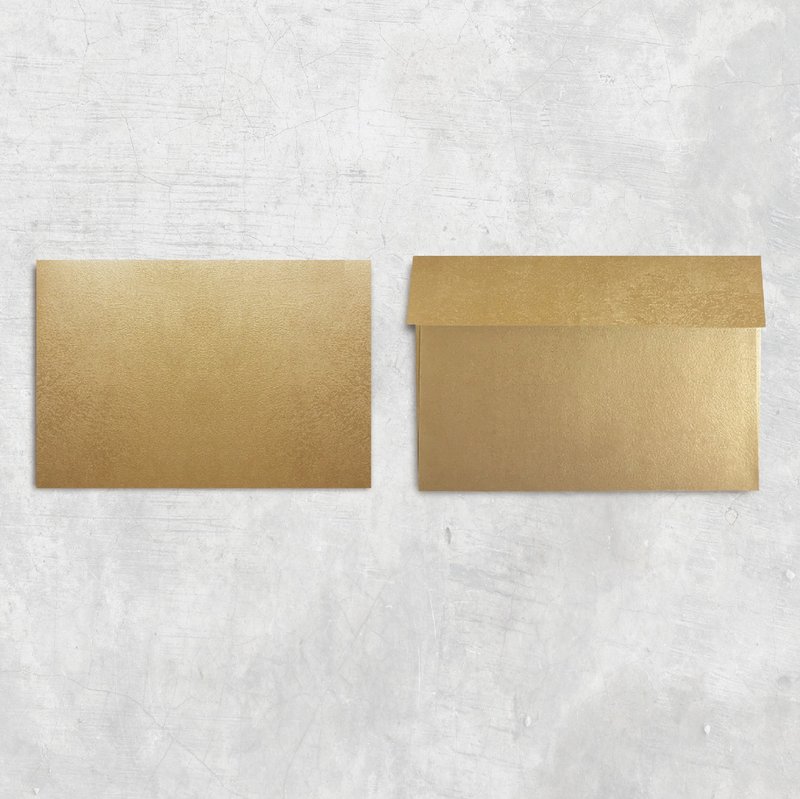 顶级铂金丝纹 欧式明信片尺寸 11.2x16cm 空白信封 50入一组 - 信封/信纸 - 纸 金色