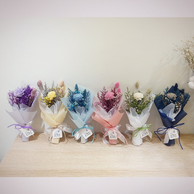 永生花小花束  /永生花/干燥花束/花束/情人节花束/七夕 - 干燥花/捧花 - 植物．花 粉红色