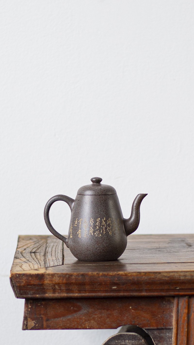 送礼紫砂壶茶壶高笠 特高温  200cc 原矿紫泥特高温窑变独特天青 - 茶具/茶杯 - 陶 灰色