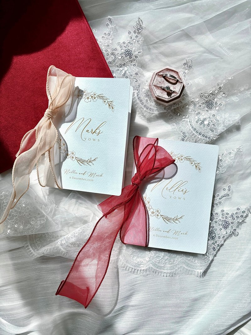 moonism 定制婚礼 手工誓言本 vows card - Logo 设计/图案设计 - 其他材质 