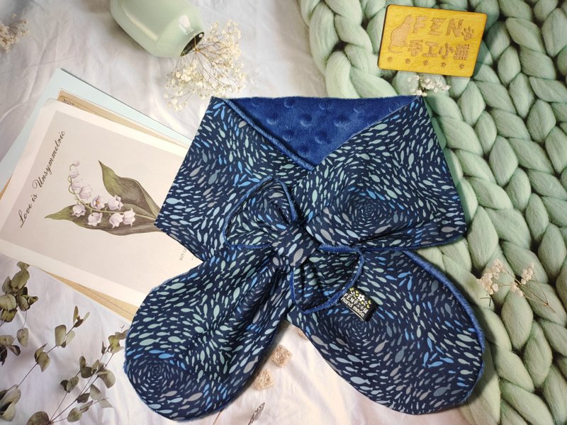 美国限量布海洋鱼群蝴蝶结手作围脖-不分年龄围脖-围巾-脖围-现货 - 围巾/披肩 - 棉．麻 