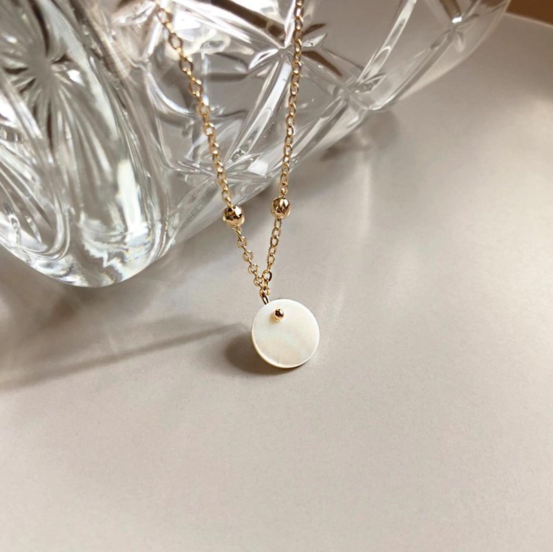 星球 贝壳 厚镀14K金项链 - 项链 - 贝壳 金色