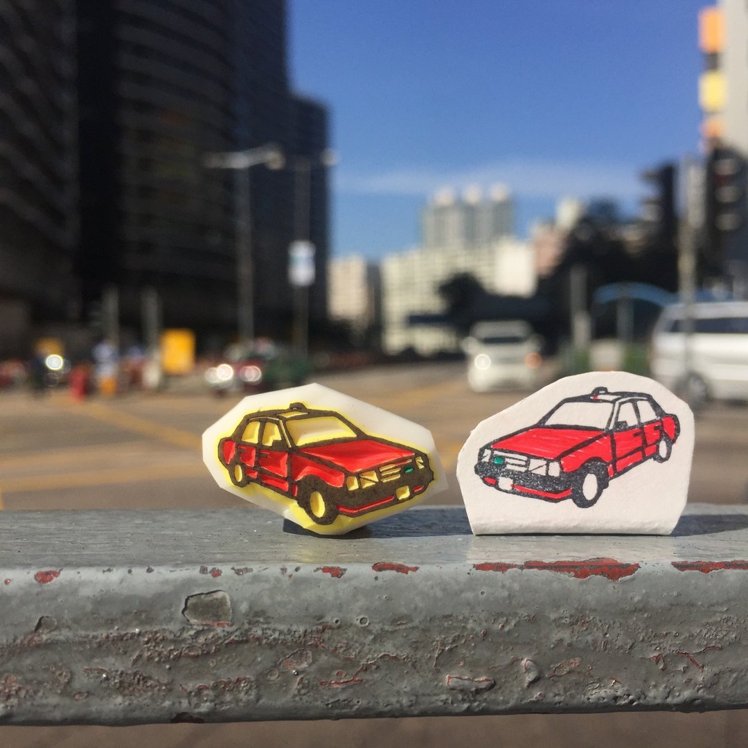 的士-香港交通工具手刻橡皮印章 - 印章/印台 - 橡胶 