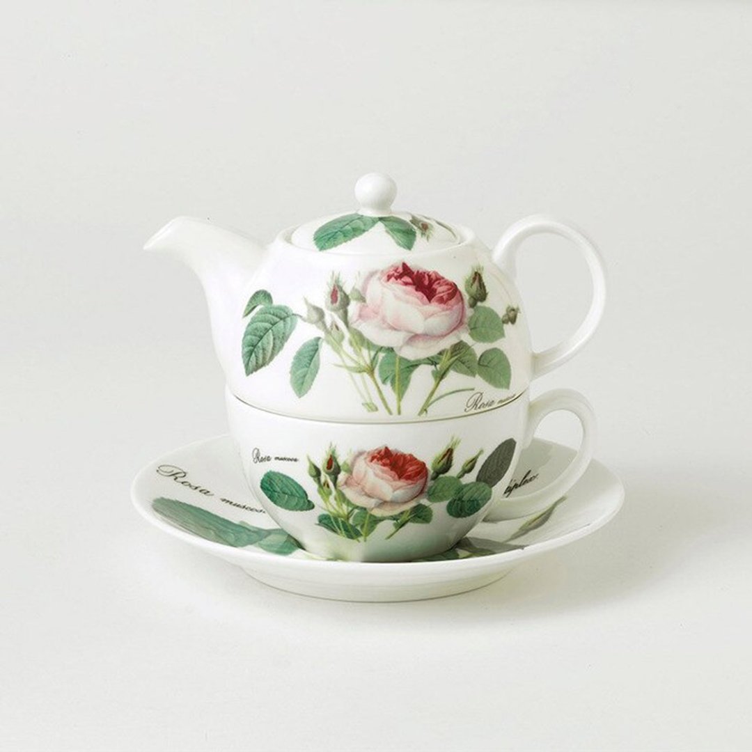 英国 RK | REDOUTE 浪漫浅玫瑰400ml子母壶 - 茶具/茶杯 - 瓷 