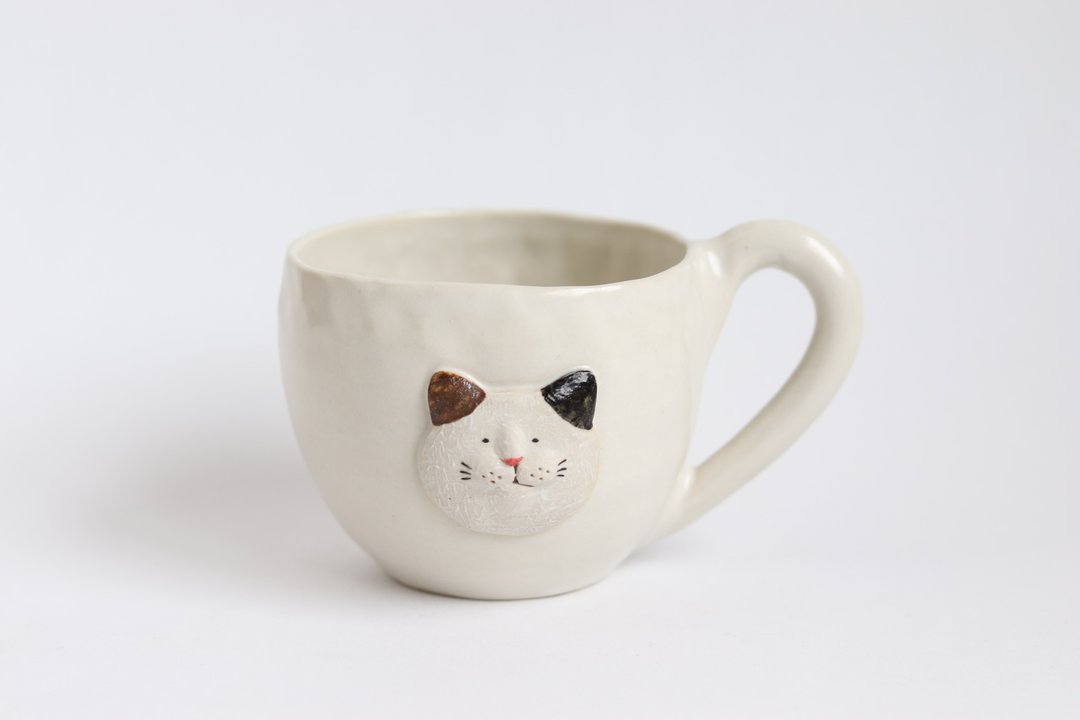 Animal Vase, Calico Cat [Made-to-Order] - 陶艺 - 陶 白色