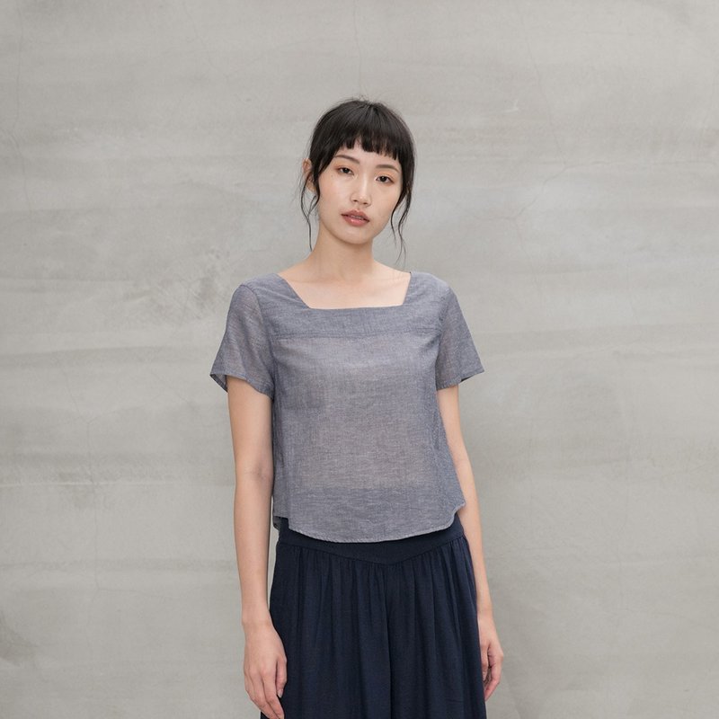 闲适自在方领上衣 Peace Of Mind Square-Neck Top - 女装上衣 - 棉 多色