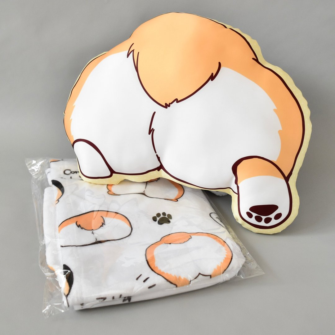 Corgi's butt cushion and blanket - 被子/毛毯 - 其他材质 白色