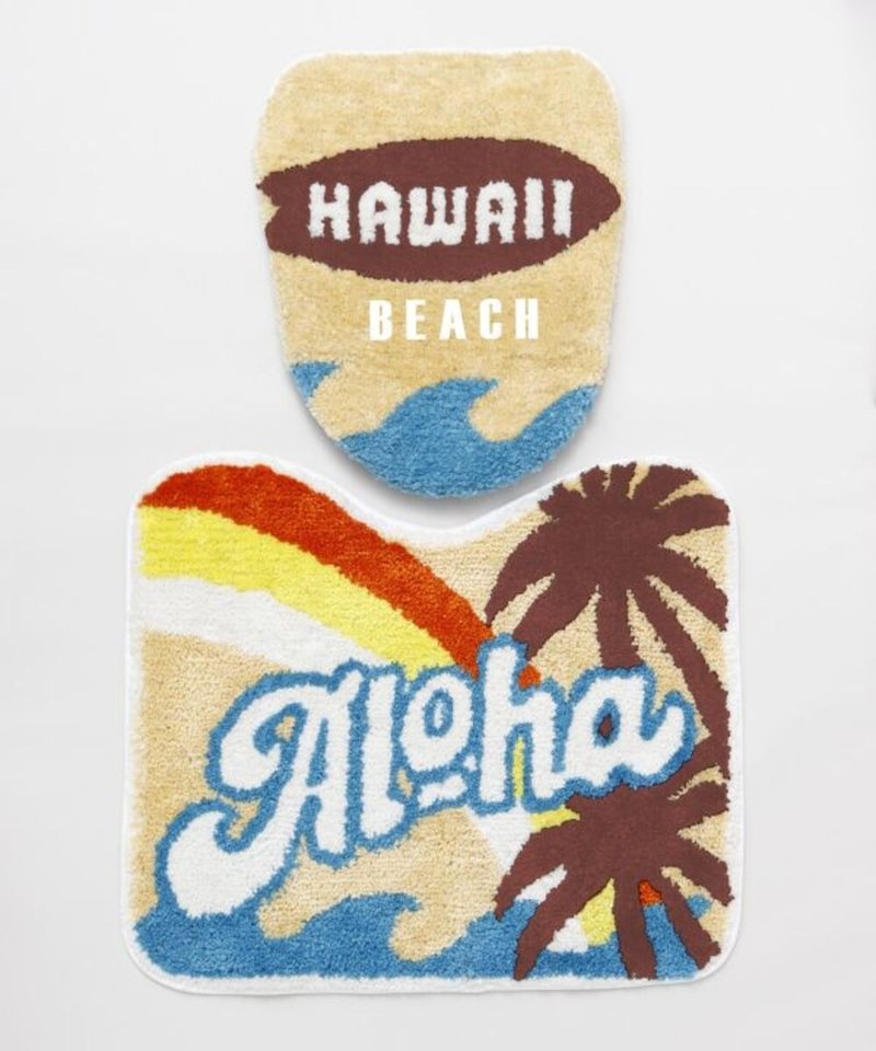 【快卖完预购】夏威夷 棕梠树 马桶盖垫 地垫组 (2色)4ILP4101 - 地垫/地毯 - 其他材质 