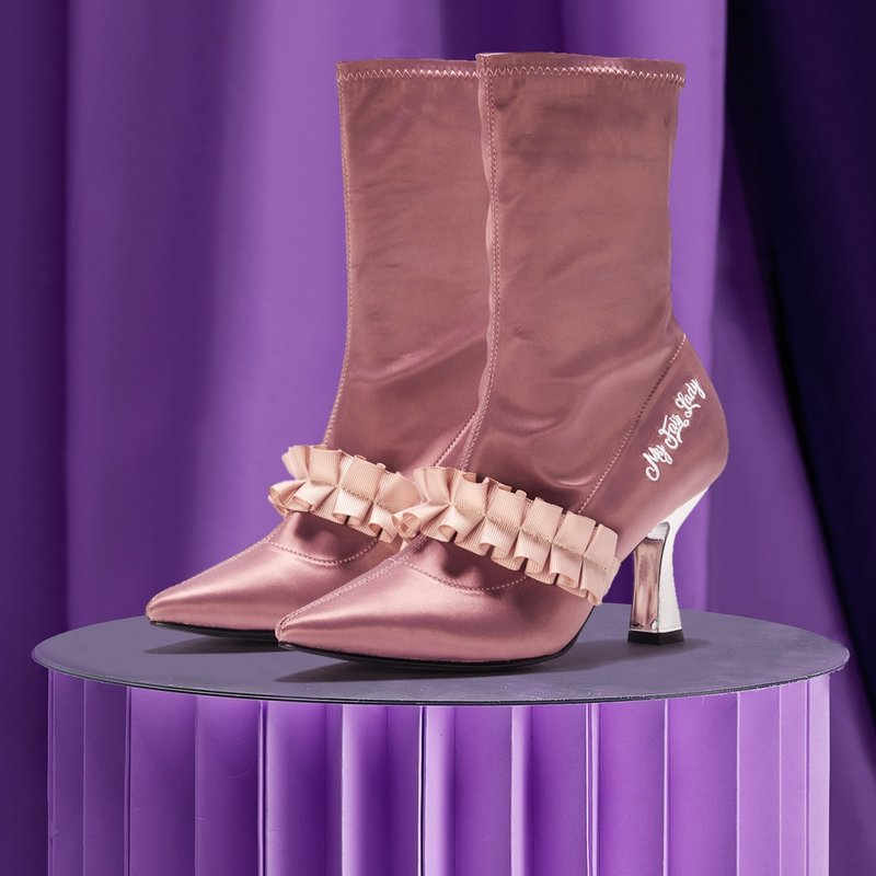 | HOA | 小尖头褶短褶带短靴 | 粉红色 | 5348 | - 女款短靴 - 其他人造纤维 粉红色